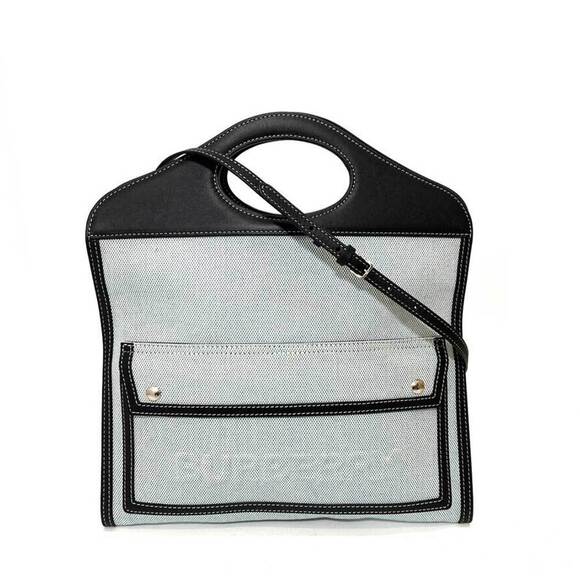 BURBERRY Blue Leather Shoulder Bag - Picture 1 of 5